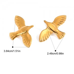 Simple Peace Bird Design Fashion Jewelry Women Stainless Steel Wholesale Earrings