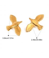 Simple Peace Bird Design Fashion Jewelry Women Stainless Steel Wholesale Earrings