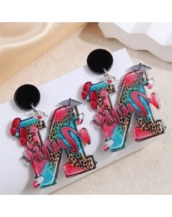 U.S. Punk Fashion Alphabet N Wholesale Dangle Earrings