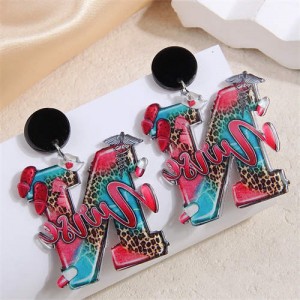 U.S. Punk Fashion Alphabet N Wholesale Dangle Earrings