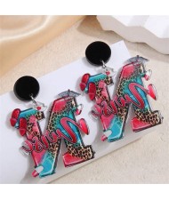U.S. Punk Fashion Alphabet N Wholesale Dangle Earrings