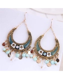 Bohemian Fashion Arch Pendants with Beads Design Wholesale Lady Dangle Earrings