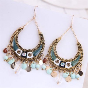 Bohemian Fashion Arch Pendants with Beads Design Wholesale Lady Dangle Earrings