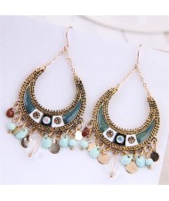 Bohemian Fashion Arch Pendants with Beads Design Wholesale Lady Dangle Earrings