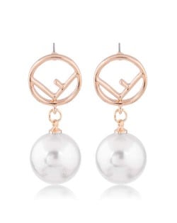 Korean Fashion Peace Theme Graceful Pearl Style Wholesale Lady Dangle Earrings
