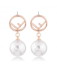 Korean Fashion Peace Theme Graceful Pearl Style Wholesale Lady Dangle Earrings