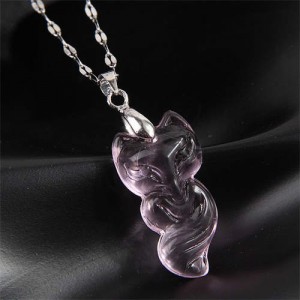 Jade Fashion Fox Design Wholesale Women Necklace - Purple