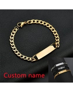 Custom Name Fashion Stainless Steel Bracelet - Golden