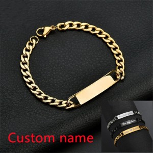Custom Name Fashion Stainless Steel Bracelet - Golden
