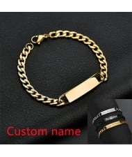 Custom Name Fashion Stainless Steel Bracelet - Golden