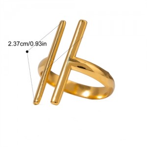 Two Parallel Lines Design Fashion Wholesale Jewelry Women Stainless Steel Ring