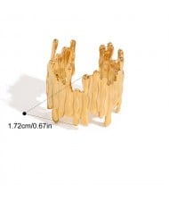 Uneven Unique Design Fashion Wholesale Jewelry Women Stainless Steel Ring