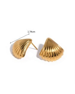 Ocean Theme Shell Shape Design Fashion Jewelry Women Stainless Steel Wholesale Earrings
