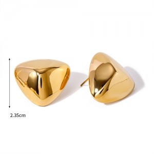 Fashion Three-dimensional Triangle Design Jewelry Women Stainless Steel Wholesale Earrings
