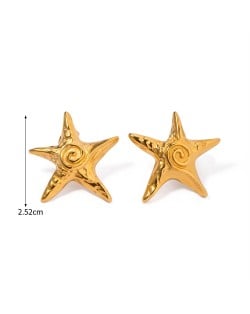 Ocean Theme Starfish Design Jewelry Women Stainless Steel Wholesale Earrings