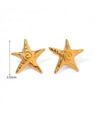 Ocean Theme Starfish Design Jewelry Women Stainless Steel Wholesale Earrings