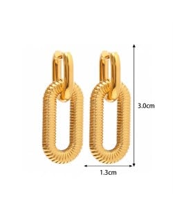 Thick Oval Shape Design Jewelry Women Stainless Steel Wholesale Earrings