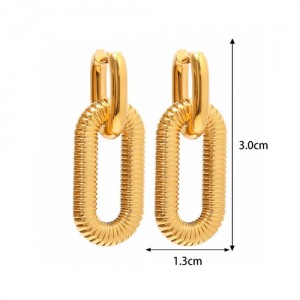 Thick Oval Shape Design Jewelry Women Stainless Steel Wholesale Earrings