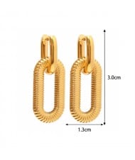 Thick Oval Shape Design Jewelry Women Stainless Steel Wholesale Earrings