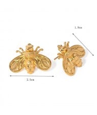Insect Series Bee Design 18K Gold Plated Jewelry Women Stainless Steel Wholesale Earrings