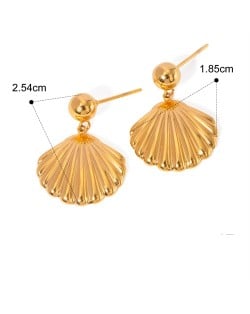 Scallop Design 18K Gold Plated Jewelry Women Stainless Steel Wholesale Earrings