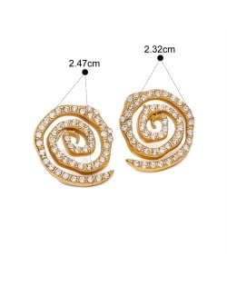 Full Rhinestone Lollipop Disign 18K Gold Plated Jewelry Women Stainless Steel Wholesale Earrings