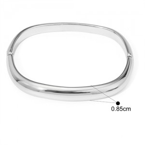 Square Box Shape Design Women Fashion Stainless Steel Wholesale Bangle - Silver