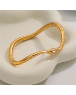 Irregular Circle Shape Design Women Fashion Stainless Steel Wholesale Bangle