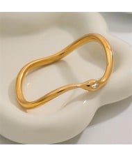 Irregular Circle Shape Design Women Fashion Stainless Steel Wholesale Bangle