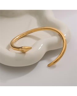 Snake Head Open-end Design Women Fashion Stainless Steel Wholesale Bangle