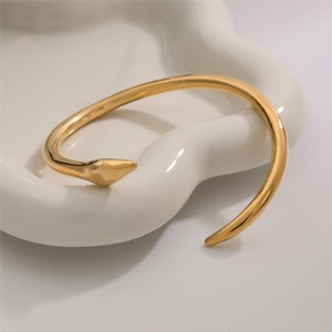 Snake Head Open-end Design Women Fashion Stainless Steel Wholesale Bangle
