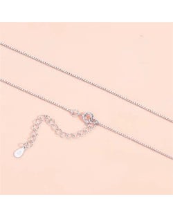 Silver Jewelry Simple Box Chain Design No Pendant Wholesale Women 925 Sterling Silver Necklace