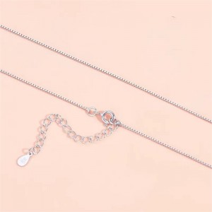 Silver Jewelry Simple Box Chain Design No Pendant Wholesale Women 925 Sterling Silver Necklace