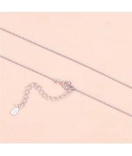 Silver Jewelry Simple Box Chain Design No Pendant Wholesale Women 925 Sterling Silver Necklace