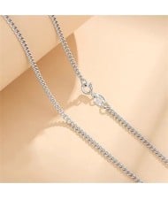 Silver Jewelry Simple Chain No Pendant Wholesale Women 925 Sterling Silver Necklace