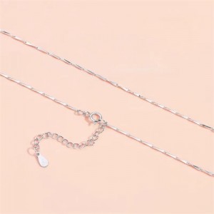 Silver Jewelry Bamboo Joint Chain Design No Pendant Wholesale Women 925 Sterling Silver Necklace