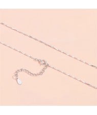 Silver Jewelry Bamboo Joint Chain Design No Pendant Wholesale Women 925 Sterling Silver Necklace