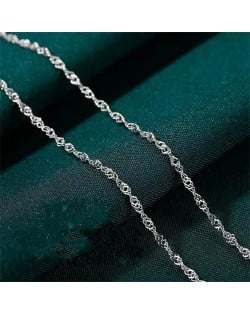 Silver Jewelry Wave Chain Design No Pendant Wholesale Women 925 Sterling Silver Necklace