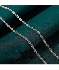 Silver Jewelry Wave Chain Design No Pendant Wholesale Women 925 Sterling Silver Necklace