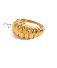 18K Gold Plated Exaggerated Design Fashion Wholesale Jewelry Women Stainless Steel Ring