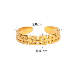18K Gold Plated Uneven Design Fashion Wholesale Jewelry Women Stainless Steel Ring