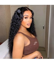 13x4 Transparent Water Wave Lace Frontal Wig Human Hair