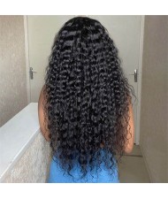 13x4 Transparent Water Wave Lace Frontal Wig Human Hair