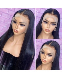 13x4 Transparent Straight Lace Frontal Wig Human Hair