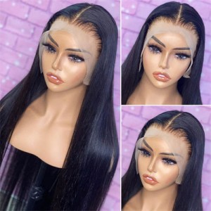 13x4 Transparent Straight Lace Frontal Wig Human Hair