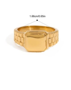 Watch Shape Design 18K Gold Plated Jewelry Women Stainless Steel Wholesale Ring