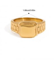 Watch Shape Design 18K Gold Plated Jewelry Women Stainless Steel Wholesale Ring