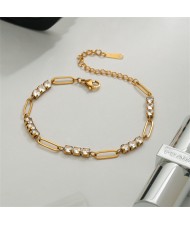 18K Gold Plated Hollow-out Design Women Fashion Stainless Steel Wholesale Bracelet