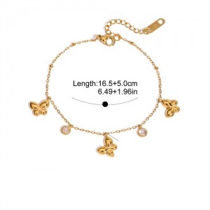 Butterfly Pendants Retro Style Women Fashion Stainless Steel Wholesale Bracelet