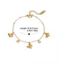 Butterfly Pendants Retro Style Women Fashion Stainless Steel Wholesale Bracelet